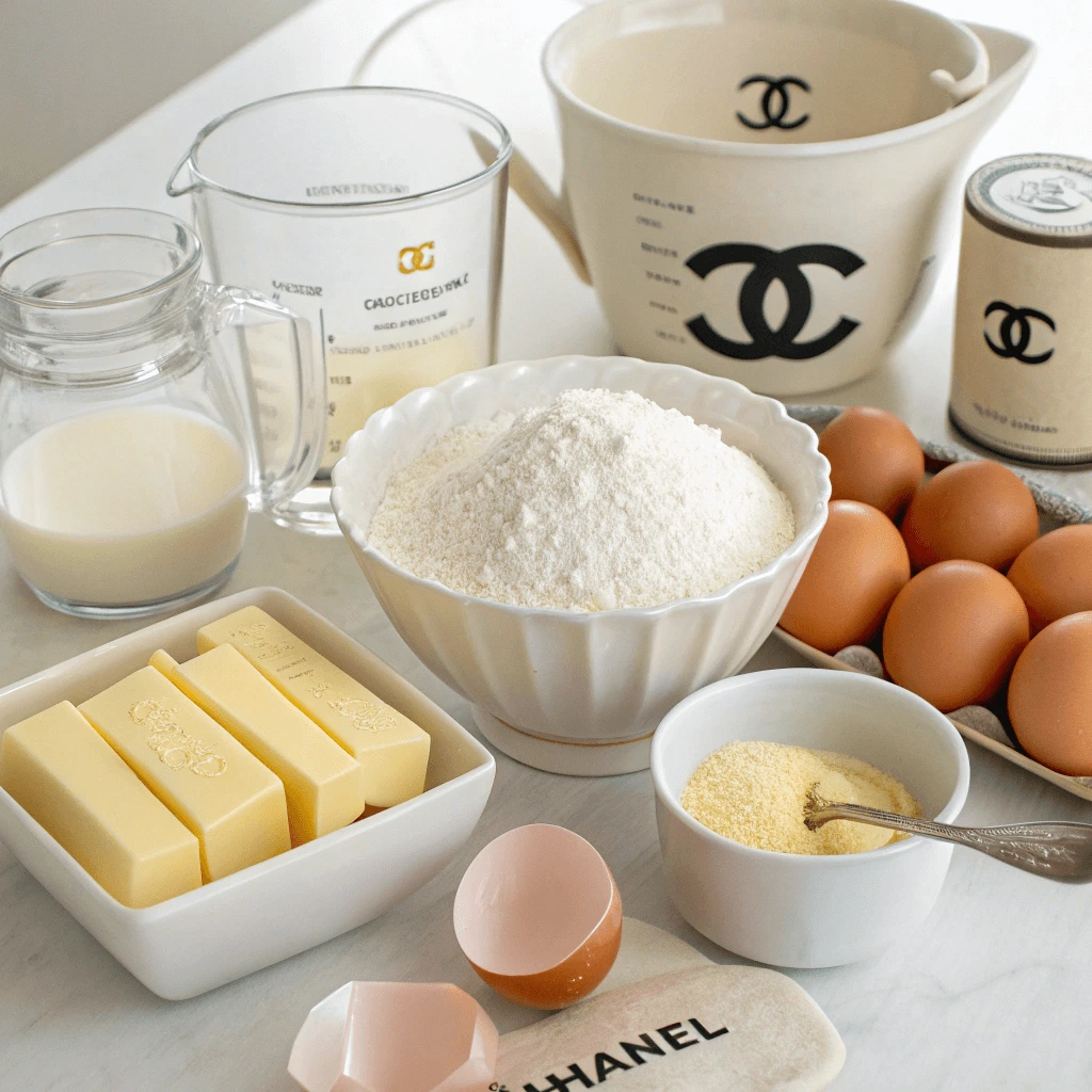 Premium ingredients and preparation tips for chanel cake.