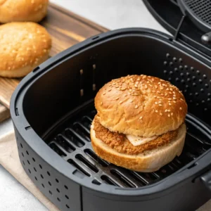 Toasting burger bun in air fryer