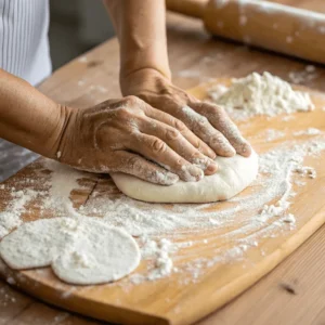 Kneading rice pasta dough