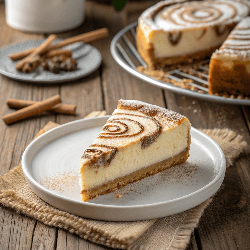 Chef’s workspace with handwritten pro tips for Cinnamon Roll Honeybun Cheesecake variations.