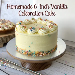 Perfect 6-inch vanilla layer cake with buttercream frosting