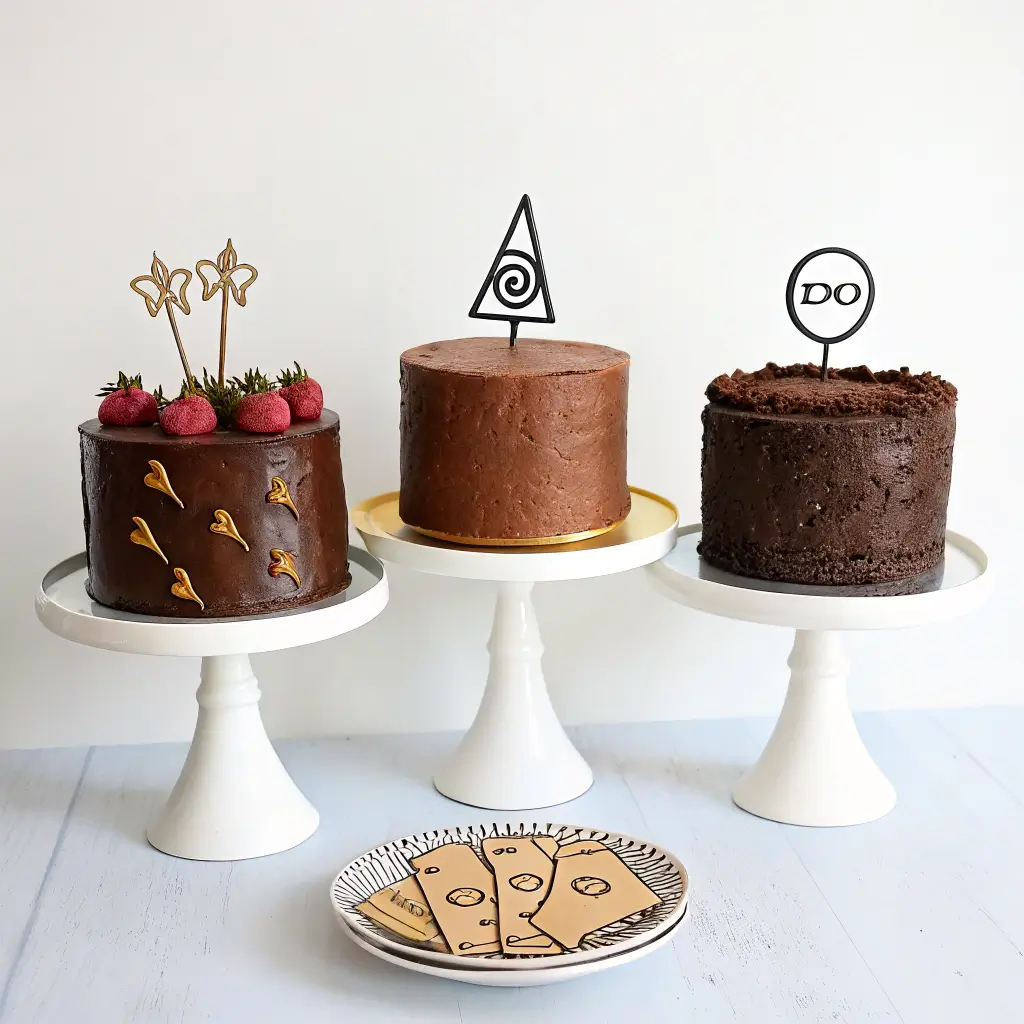 Comparison of standard, vegan, and gluten-free Harry Potter chocolate cakes