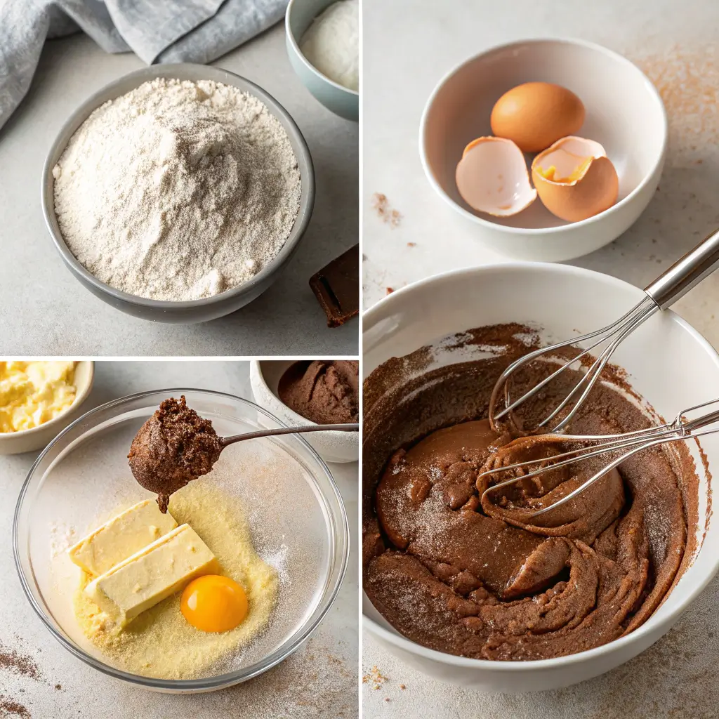 Step-by-step process of making the Harry Potter cake base batter